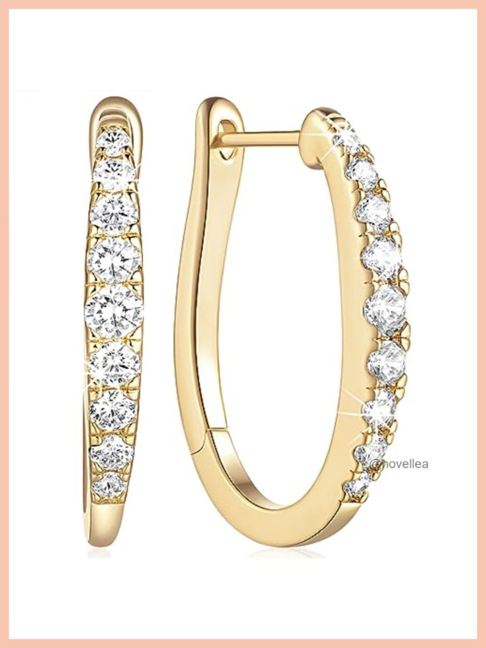 14K Gold Plated Huggie Hoop Earrings for Women with Cubic Zirconia